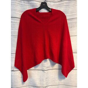 Louisa Perini Cashmere Wool Blend Red Poncho